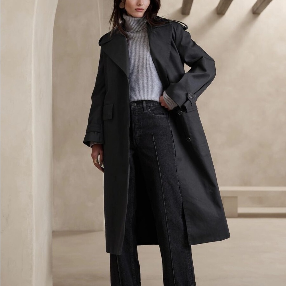 Classic Black Coat by Banana Republic